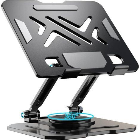 Support de tablette, support de bureau rotatif à 360°, réglable et pliable, support de tablette en acier inoxydable (1/4)