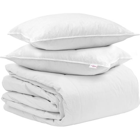 Ensemble de Duvet avec oreiller 3 pcs Blanc Plume de canard (1/5)