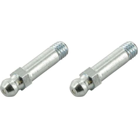 – Lot de 2 graisseurs longs M6x1 à angle 180° – Pour pompes à graisse manuelles et hydrauliques – Adaptés tracteurs et engins agricoles