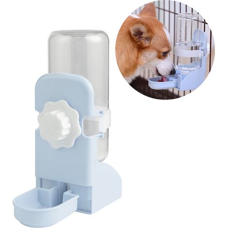 Biberon suspendu 500ml pour lapin, distributeur d'eau automatique à accrocher en cage, gamelle pour petits animaux.