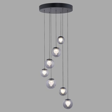 Lampe suspendue à 7 lampes Pure Popup Gris mystique - 2587-15