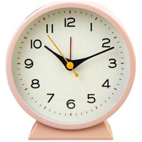 Réveil Réveil Minimaliste en métal for Bureau créatif, Lumineux, Silencieux, for Chambre d'étudiant Réveil numérique(Pink) (1/5)