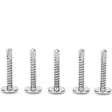 500 vis autotaraudeuses en acier inoxydable 410 M4,2 x 25 mm, à tête cruciforme et filetage profond, lot de 500 (1/5)