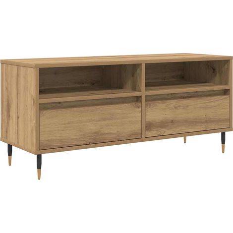 Gabinete de TV con cajón Roble artesanal 100 x 34,5 x 44,5 cm vidaXL (1/5)