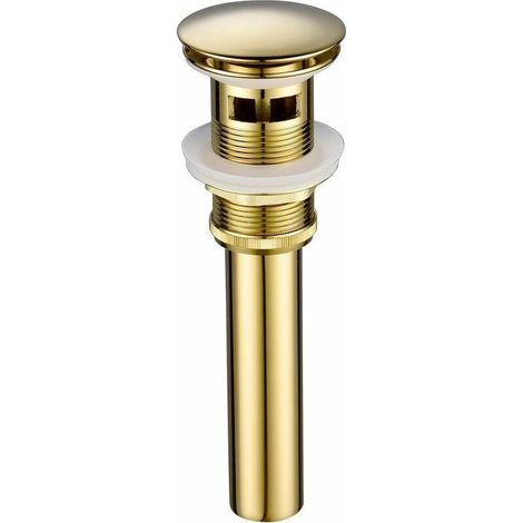 RHG Bonde de Lavabo Doré Bonde de Lavabo avec Trop Plein Bonde de Lavabo Pop Up,Titane Or,