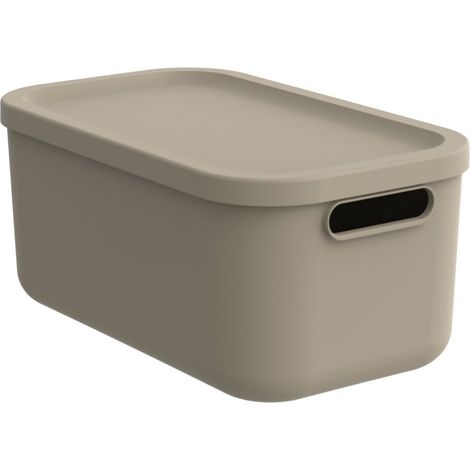 Boîte de rangement Rotho albula light 12 litres empilable avec couvercle (1/2)