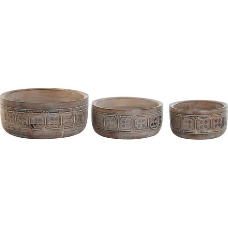 DKD Home Decor Centre de Table Bois de Manguier Naturel (1/4)