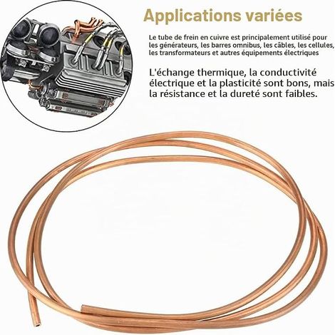 Copper Hose 6mm, Brakes Brake Hoses OD 6mm/ID 5mm Flexible Coil Hose for Wire Making Cables Brushes Compass Aviation Instruments (1/4)
