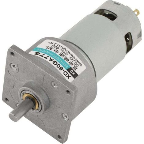 Mini moteur à engrenages CC 12 V/24 V 35 W, moteurs à engrenages pour automatisation industrielle, moteur à couple élevé réglable en métal, vitesse horaire/antihoraire (24 V 600 tr/min) (1/4)