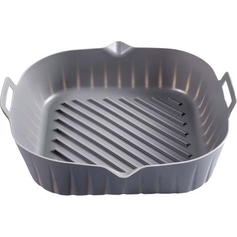 Moule en silicone gris pour friteuse à air chaud, plaque de cuisson antiadhésive, accessoire de cuisine pour four et pizza (1/5)