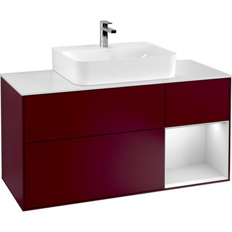 V&B Waschtischunterschrank Finion 120cm, Pl wh. m, Reg re wh. m Lac, Peo m (1/2)