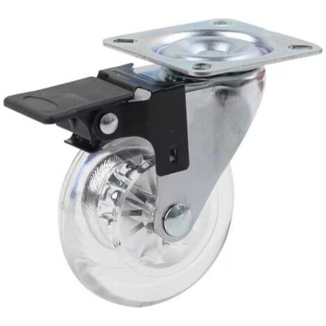 Roulettes multidirectionnelles avec frein pour meubles – Lot de 4, rotation à 360°, charge maximale 120 kg, sans rayure pour sols sensibles (parquet, carrelage, vinyle) (1/4)