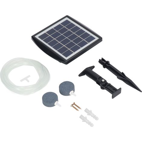 Pompe à air solaire 2W 6V étanche double mode antichoc portable oxygénateur pour aquarium extérieur bassin poissons