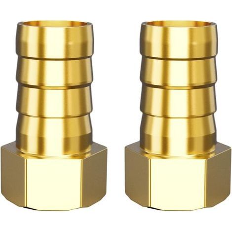 Lot de 2 Raccords Cannelés Laiton 19mm Filetage Intérieur 3/4 Pouce Hexagonal pour Irrigation Pompe