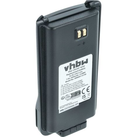 vhbw 1x Akku Ersatz für Hyt / Hytera BL2001, BL1204 für Funkgerät, Walkie Talkie (2000 mAh, 7,4 V, Li-Ion)