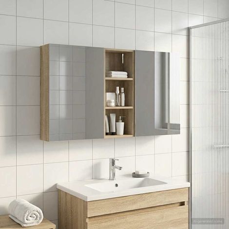 vidaXL Juego de Muebles de Baño 3 uds. 130 x 14,5 x 70 cm (1/5)
