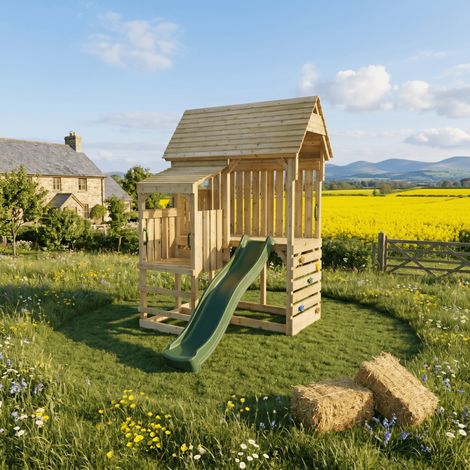 FarmPlay Stable Climbing Frame with Slide (1/5)