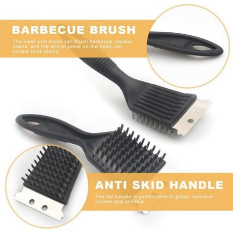 Brosse Barbecue - Acier Inoxydable - 2 En 1 Pointue Et Grille Bouclée - Pour Gaz Charbon Fumoir - 2 Pièces (1/4)