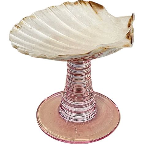 Verre à vin à pied en coquillage naturel, verre artistique en coquillage irrégulier, décoration intérieure.
