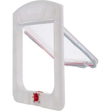 Chatière 22,4 x 20,3 x 3 cm avec tunnel, porte pour chat et chien, verrouillage intelligent, porte magnétique (blanche) (1/5)