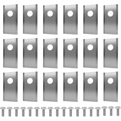 (18 pièces argentées) Kit de lames de coupe en acier inoxydable pour tondeuse robot Worx Landroid, avec vis de rechange. (1/4)