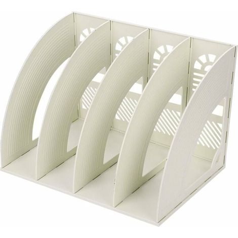 4Compartiments Etagère De Rangement Module, Boîte de Rangement Classement Magazine Class DIY Porte-revues en plastique Organisat de Bureau pour Magazine Papier A4 Livre Dossier (1/5)