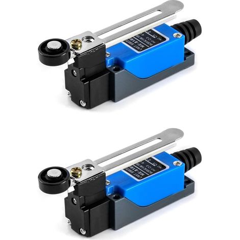 2pcs Interrupteur de fin de course, ME-8108 Interrupteur de fin de course à bras de levier à rouleau réglable, NC + NO (DPDT), Routeur CNC (1/5)