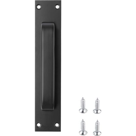 Poignée De Porte Coulissante - Aluminium - Finition Noir Mat - Entraxe 180 Mm - Longueur Totale 200 Mm - Pour Portes De Grange Portes En Bois Portes De Jardin - 1 Pièce (1/4)