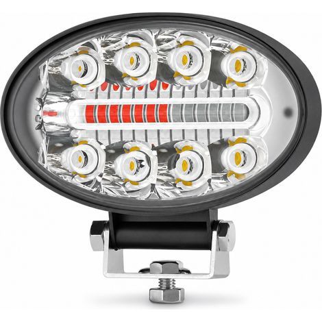 Faro da lavoro ovale a 8 LED con lampeggiante rosso/blu per veicoli fuoristrada e da cantiere (1/5)