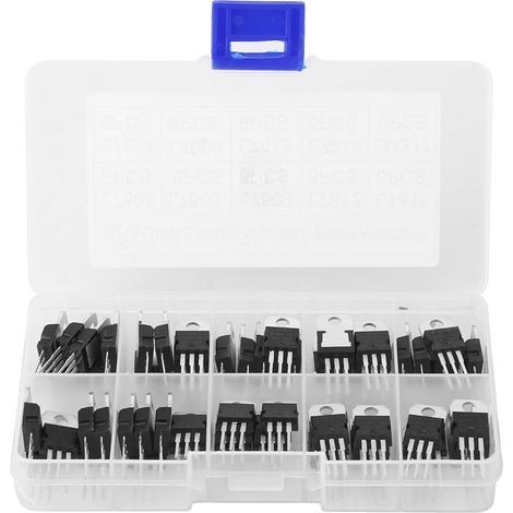 Coffret de 60pcs 3-pin 10 Valeurs Transistors Triodes de Puissance L7805CV-LM317t Assortiment Contrôle Courant pour DIY Electronique (1/5)