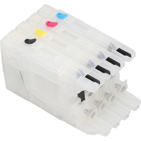 Packung mit 4 kompatiblen Tintenpatronen für Tintenstrahldrucker (Schwarz, Gelb, Magenta, Schwarz und Gelb). (1/5)