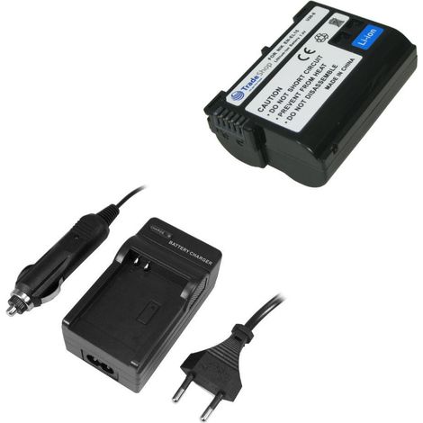 AKKU 1900mAh + LADEGERÄT passend für Nikon 1 V1 WT-7, Batteriegriff MB-D11 MB-D12 MB-D14 MB-D15 MB-D17 MB-D18 MB-N10 MB-N11 Batterieladegerät MH-25 MH-25a mit Infochip