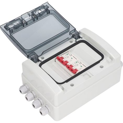 Boîte de disjoncteur Miniature DC 2 entrées, interrupteur de déconnexion solaire PV, Distribution d'énergie, résistant aux UV, étanche IP65 500V 63A