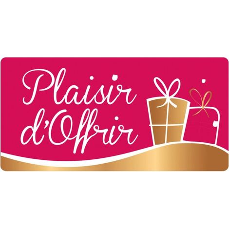 Étiquette adhésive PLAISIR D'OFFRIR FUCHSIA - BTE DISTR. DE 500 ETIQ (1/4)