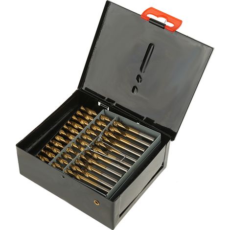 Ensemble de 60 Forets Hélicoïdaux en Acier Rapide, Coffret de Mèches pour Perceuse, Boîte en Fer Noir (1/5)