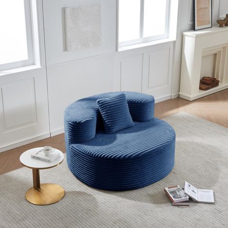 Pouf Cloud Couch en velours côtelé pelucheux pour adultes et adolescents - Aucun assemblage requis, emballé sous vide, rebond rapide, fauteuil lounge résistant à l'abrasion avec coussins amovibles pou