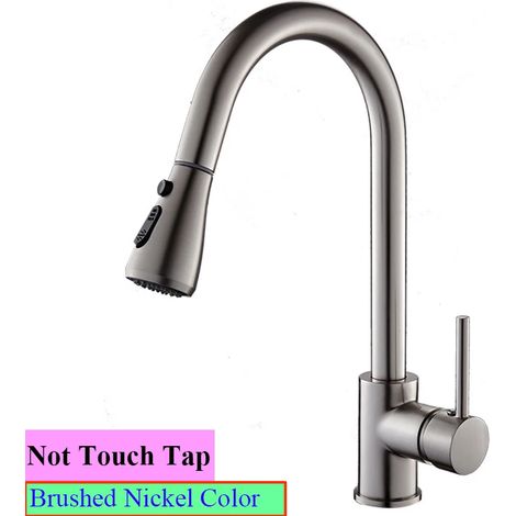 (Non brossé au toucher - G1/2) Robinet mitigeur de cuisine tactile Shenducs - Amélioration de l'habitat - Robinet d'eau chaude et froide extractible - Robinet de cuisine tactile à capteur sensible (1/5)