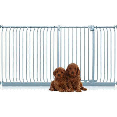 Bettacare Extra Tall Elite Dog Gate, 216cm - 225cm, Matt Grey, Extra Tall 96.8cm in Height, Pressure Fit Pet Gate
