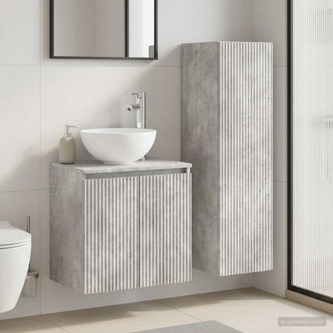 vidaXL Bathroom Furniture Set 2 pcs Concrete Grey 33 x 34.5 x 100 cm (1/5)