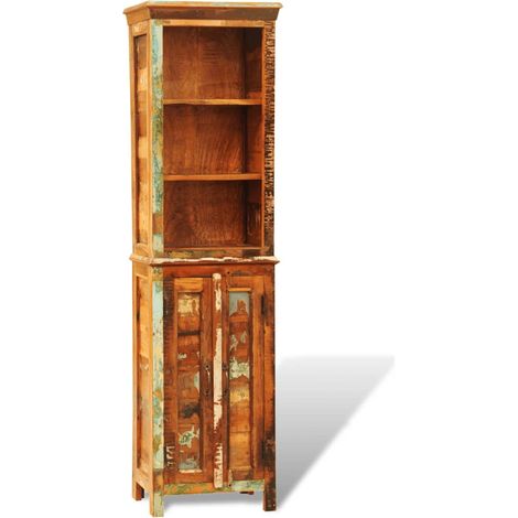 Bibliothèque, Étagère de Rangement, Meuble pour Dossier, Armoire de Rangement Bois massif de récupération Vintage AXZ95289 (1/5)