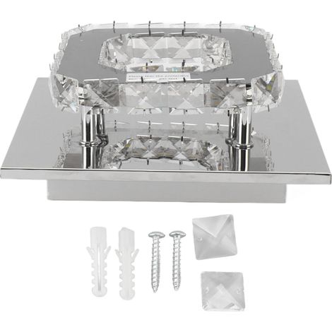 LED plafonnier 3 couleurs de lumière moderne décoratif carré Faux cristal Mini lustre pour salon couloir 85-265V