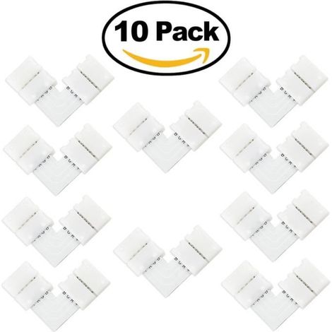 LEORX 10 x 4 Pin L Forme Connecteur Pour 5050 RGB Bande de LED(10mm)-Ywey (1/2)