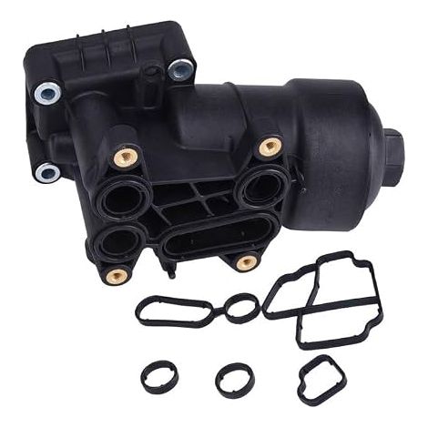Boîtier de filtre à huile moteur refroidisseur d'huile compatible avec A1 A2 A3 A4 A5 A6 Q3 Q5 SUV 1.6 2.0 TDI 2006-2017, remplacement pour 03L115389B 03L115389C (1/5)