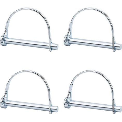 4pcs Axe de verrouillage de broche de verrouillage de sécurité, 5/16 pouce de verrouillage de prise de force avec fil de retenue rond pour jardin de pelouse de remorques de ferme-LIAIKI (1/5)