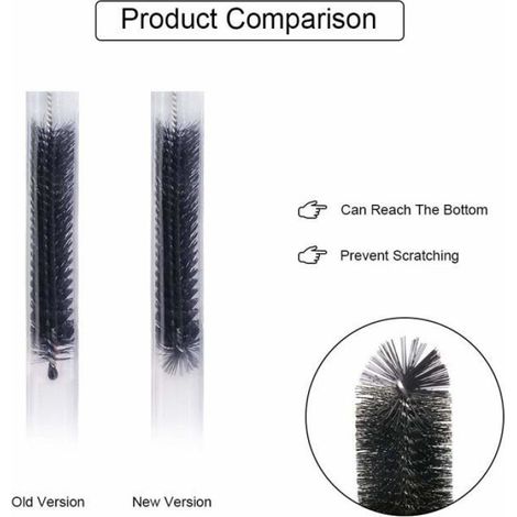 Brosse nettoyage tube - 12 pièces, goupillon nylon - Convient pour bouteilles, biberons, bouilloires, claviers Étiquette (1/5)