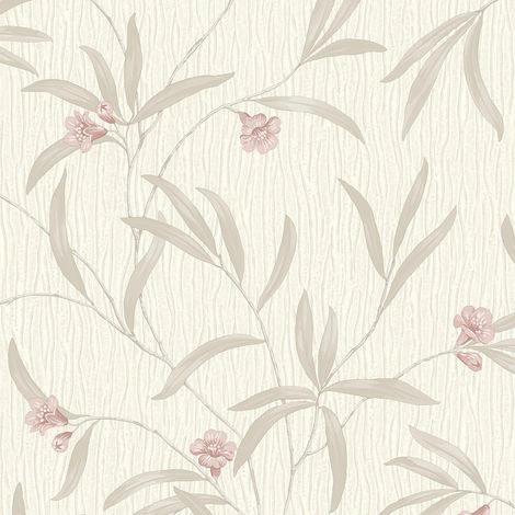 Belgravia Tiffany Floral Cream Red Wallpaper Luxury Textured Heavyweight Vinyl (1/4)
