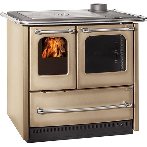 La Nordica Extraflame cucina a legna Sovrana Easy Evo 2.0 in acciaio cappuccino 9,2 kW stufa 215 m riscaldabili (1/3)
