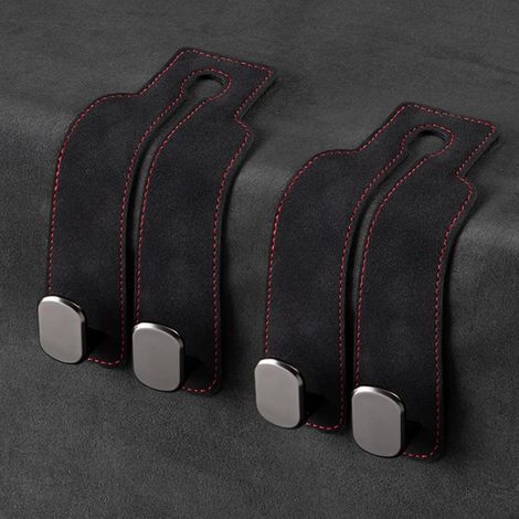 Crochets de voiture pour appuie-tête, crochets de rangement pour dossier de siège auto (appuie-tête), crochets pour sacs à main et sacs, crochets de voiture en cuir (1/5)