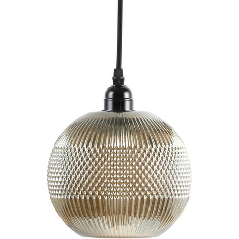 Lampe Suspension en Verre "Proxima" 21cm Or (1/4)