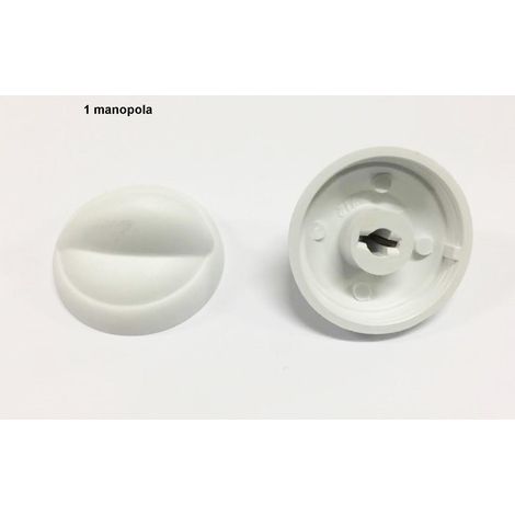 MANOPOLA CUCINA A GAS UNIVERSALE BIANCA PASSO MM 6 GAMBO PIATTO 1 PZ M 7037 (1/2)